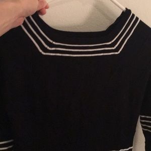 Black and white stripe sweater dress